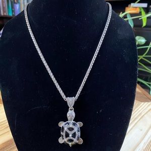 Silver turtle necklace
